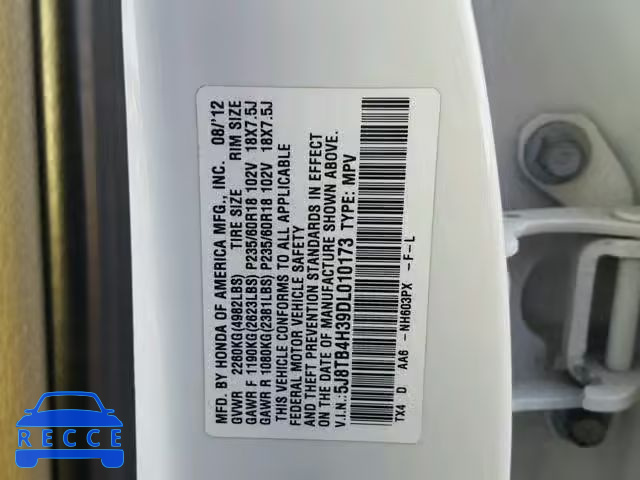 2013 ACURA RDX BASE 5J8TB4H39DL010173 image 9