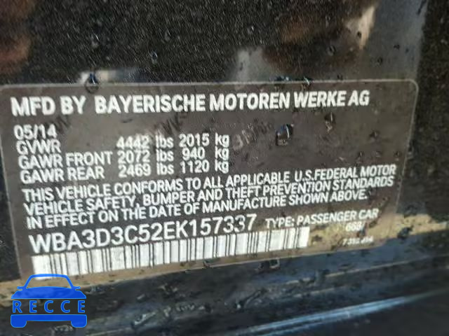 2014 BMW 328 D WBA3D3C52EK157337 зображення 9