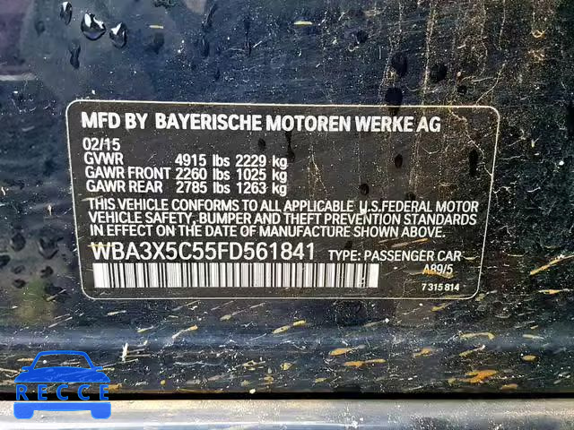 2015 BMW 328 XIGT WBA3X5C55FD561841 image 9