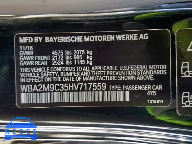 2017 BMW 230XI WBA2M9C35HV717559 image 9