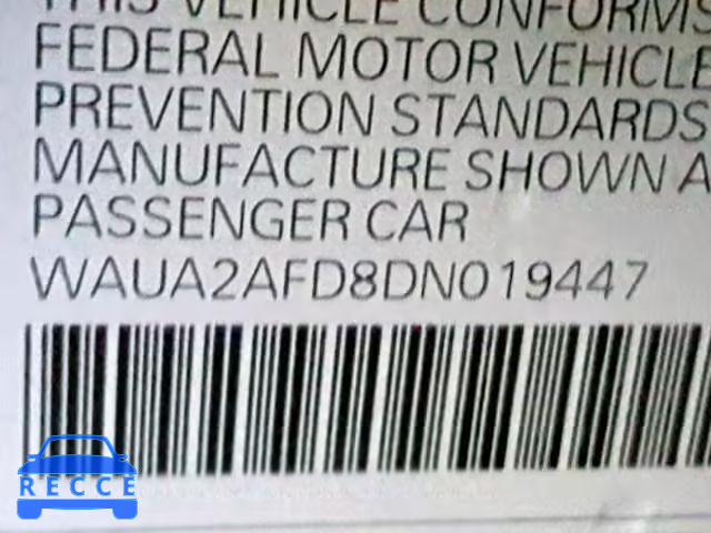2013 AUDI A8 QUATTRO WAUA2AFD8DN019447 image 9