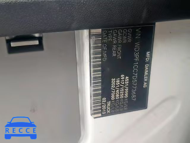 2013 MERCEDES-BENZ SPRINTER 3 WD3PF1CC7D5773687 зображення 9
