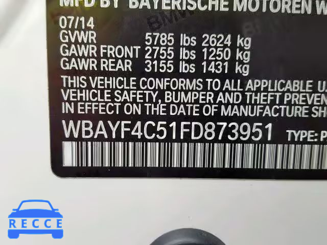 2015 BMW 740 LXI WBAYF4C51FD873951 image 9