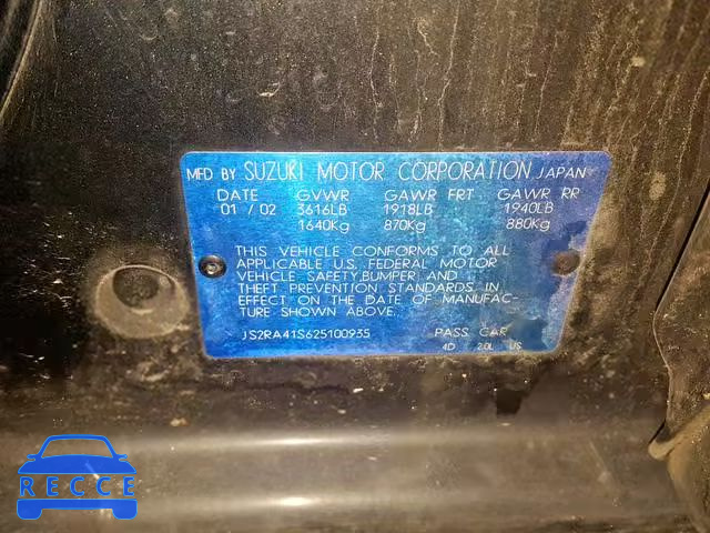 2002 SUZUKI AERIO S JS2RA41S625100935 image 7