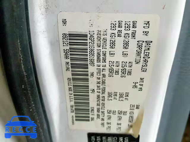 2006 DODGE CARAVAN C/ 1D4GP21E06B516097 image 9