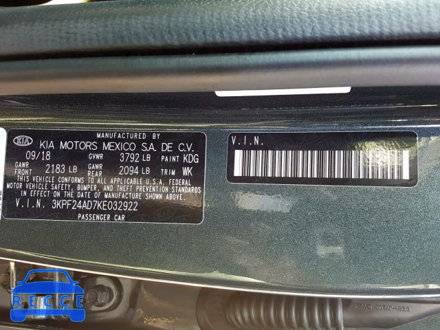 2019 KIA FORTE FE 3KPF24AD7KE032922 image 9