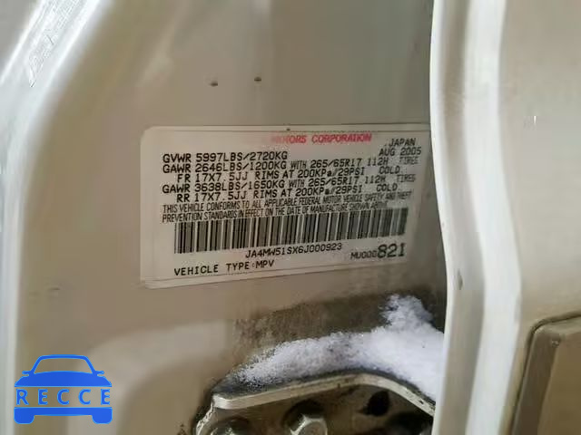 2006 MITSUBISHI MONTERO LI JA4MW51SX6J000923 image 9