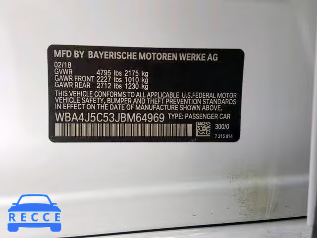 2018 BMW 440I GRAN WBA4J5C53JBM64969 Bild 9