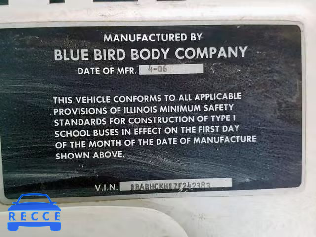 2007 BLUE BIRD SCHOOL BUS 1BABHCKH17F242383 image 9