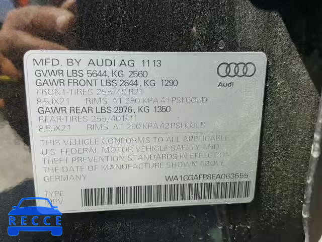 2014 AUDI SQ5 PREMIU WA1CGAFP8EA063555 image 9