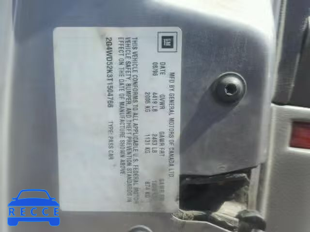 1996 BUICK REGAL LIMI 2G4WD52K3T1504766 image 9