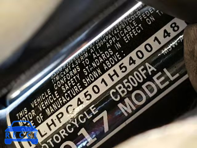 2017 HONDA CB500 FA - MLHPC4501H5400148 image 7