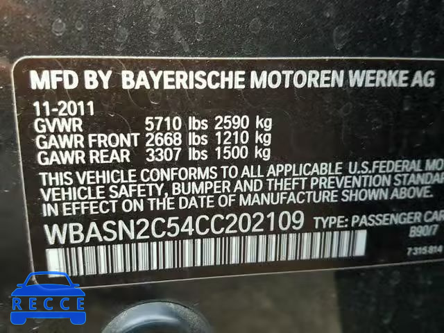 2012 BMW 535 IGT WBASN2C54CC202109 Bild 9