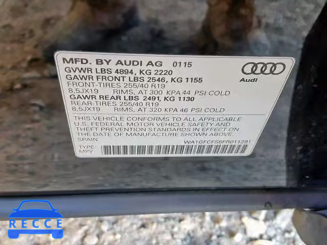 2015 AUDI Q3 PRESTIG WA1GFCFS5FR011291 зображення 9