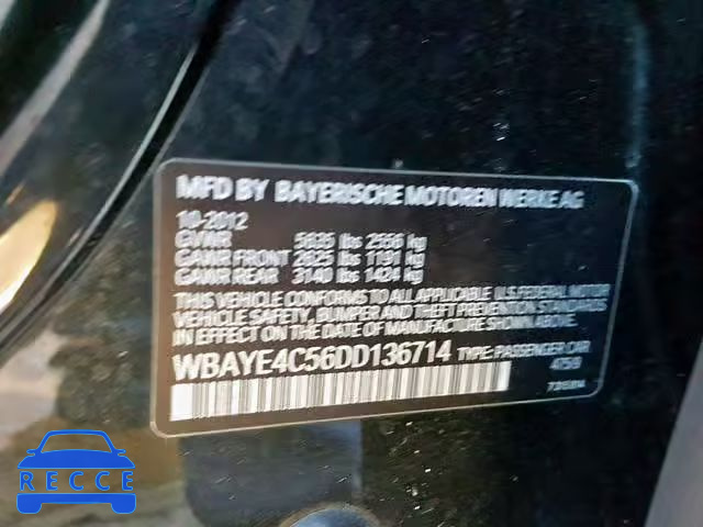 2013 BMW 740 LI WBAYE4C56DD136714 зображення 9