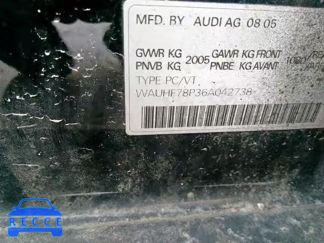 2006 AUDI A3 2 WAUHF78P36A042738 image 8