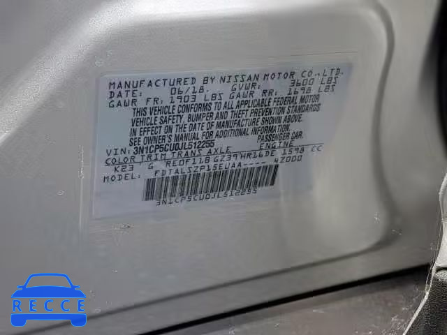 2018 NISSAN KICKS S 3N1CP5CU0JL512255 зображення 9