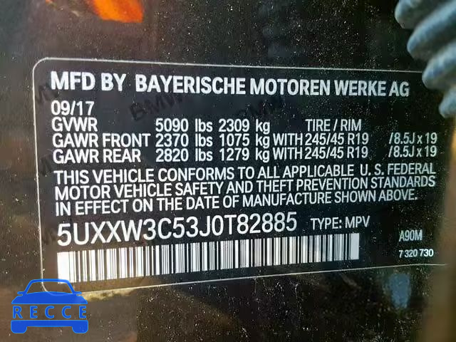 2018 BMW X4 XDRIVE2 5UXXW3C53J0T82885 image 9