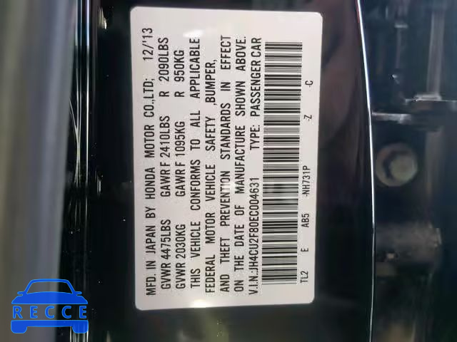 2014 ACURA TSX SE JH4CU2F80EC004631 зображення 9