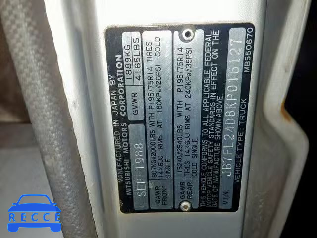 1989 DODGE RAM 50 JB7FL24D8KP016127 image 9