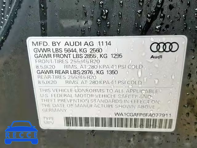 2015 AUDI SQ5 PREMIU WA1CGAFP6FA077911 Bild 9