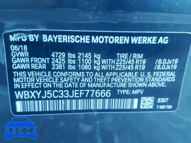 2018 BMW X2 XDRIVE2 WBXYJ5C33JEF77666 image 9