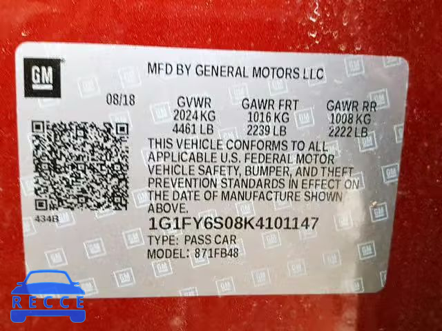 2019 CHEVROLET BOLT EV LT 1G1FY6S08K4101147 image 9