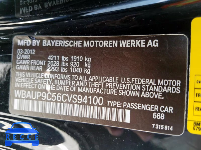 2012 BMW 128 I WBAUP9C56CVS94100 image 9
