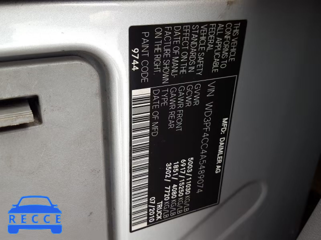 2010 MERCEDES-BENZ SPRINTER 3 WD3PF4CC4A5489074 зображення 9