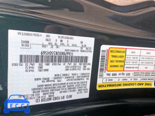 2019 FORD MUSTANG BU 1FA6P8K03K5504569 image 9