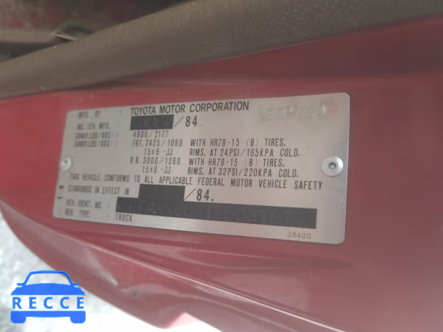 1984 TOYOTA PICKUP RN6 JT4RN60R1E5031679 image 9