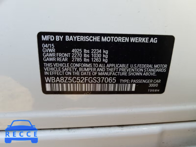 2015 BMW 328 XIGT S WBA8Z5C52FGS37065 image 9