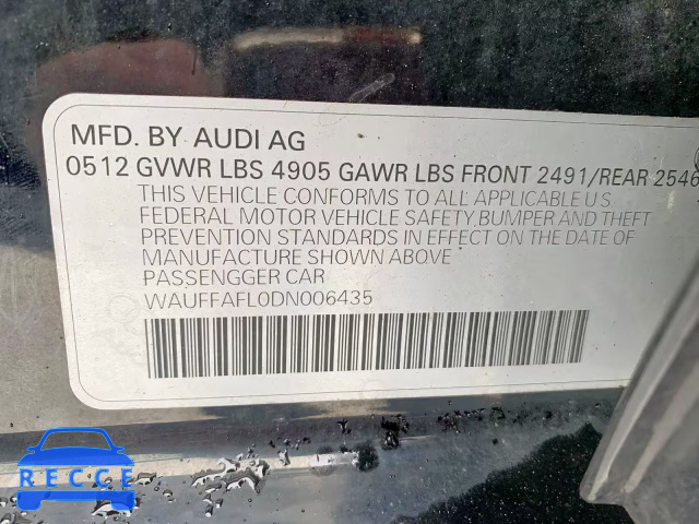 2013 AUDI A4 PREMIUM WAUFFAFL0DN006435 image 8