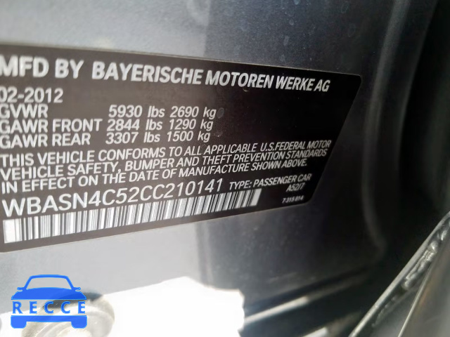 2012 BMW 550 IGT WBASN4C52CC210141 image 9