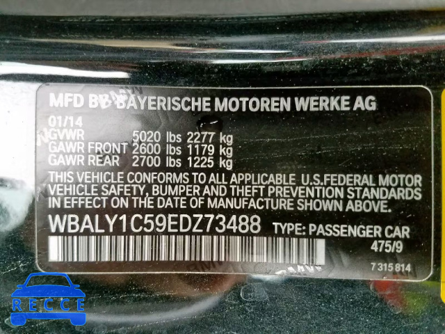 2014 BMW 640 XI WBALY1C59EDZ73488 image 9