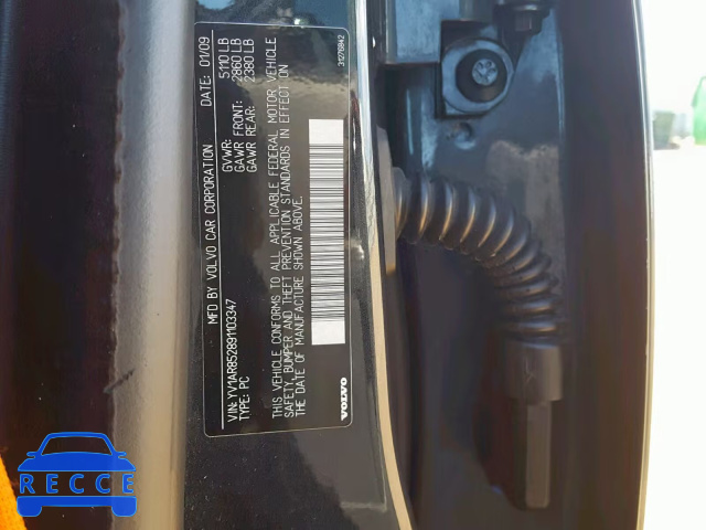 2009 VOLVO S80 V8 YV1AR852891103347 зображення 9