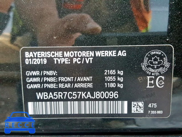 2019 BMW 330XI WBA5R7C57KAJ80096 image 9