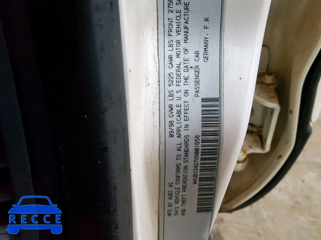 1999 AUDI A8 QUATTRO WAUBG34D7XN001658 зображення 9