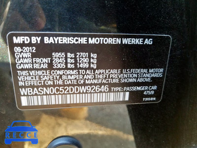 2013 BMW 550 IGT WBASN0C52DDW92646 зображення 9