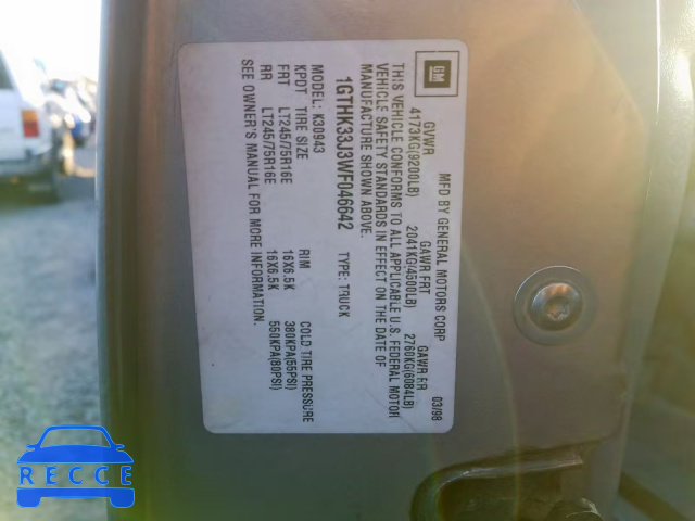 1998 GMC SIERRA K35 1GTHK33J3WF046642 image 9