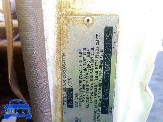 1986 TOYOTA 4RUNNER RN JT4RN62D7G0013379 image 9