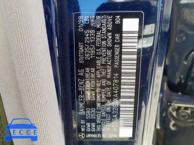 1999 MERCEDES-BENZ S 320W WDBGA32G2XA407814 image 9