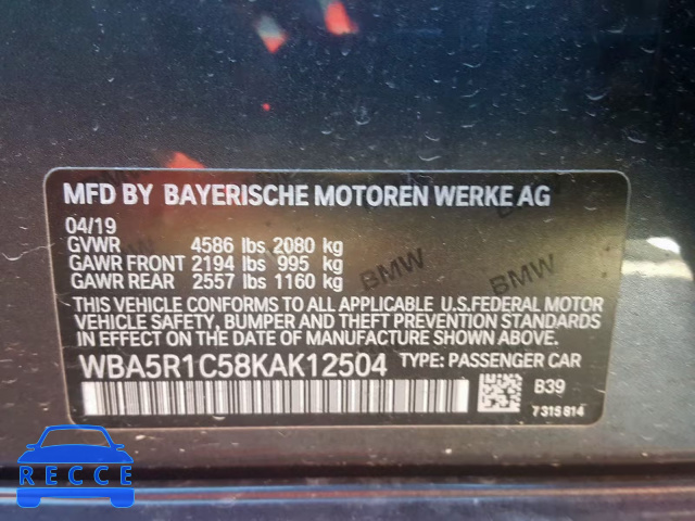 2019 BMW 330I WBA5R1C58KAK12504 Bild 9
