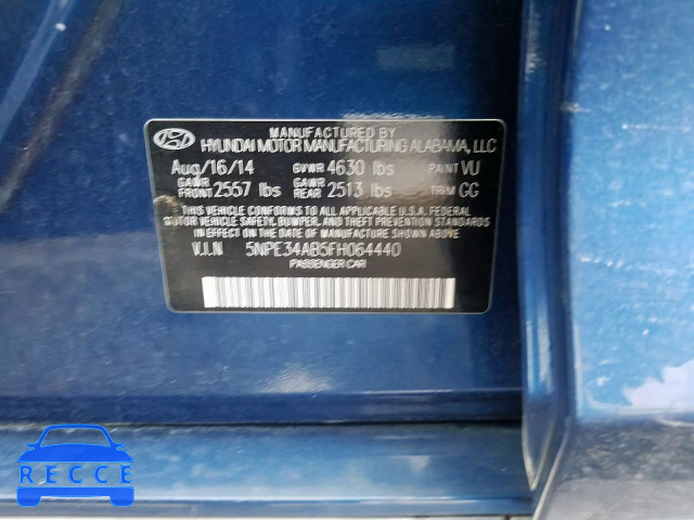 2015 HYUNDAI SONATA SPO 5NPE34AB5FH064440 image 9