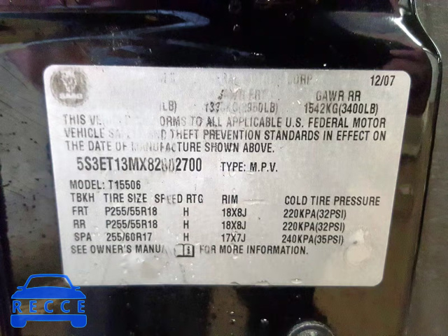 2008 SAAB 9-7X 5.3I 5S3ET13MX82802700 image 9