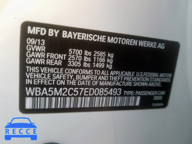 2014 BMW 535 IGT WBA5M2C57ED085493 image 9