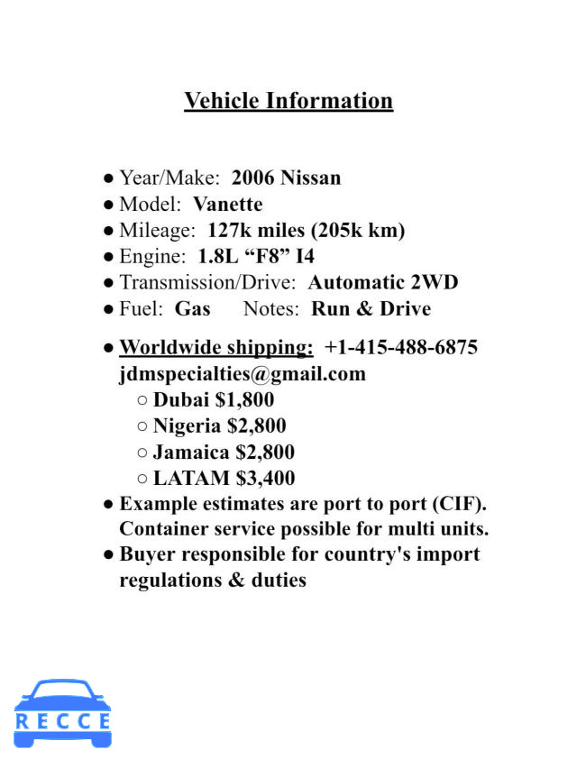 2006 NISSAN ALL OTHER SK82TN323175 image 9