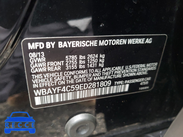 2014 BMW 740 LXI WBAYF4C59ED281809 image 9
