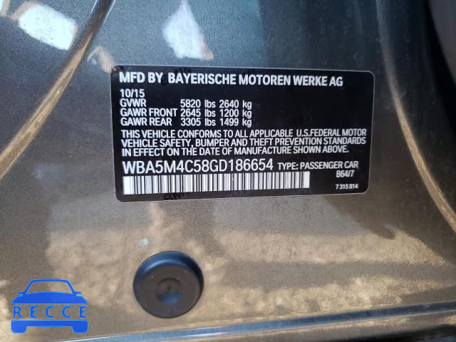 2016 BMW 535 XIGT WBA5M4C58GD186654 зображення 9