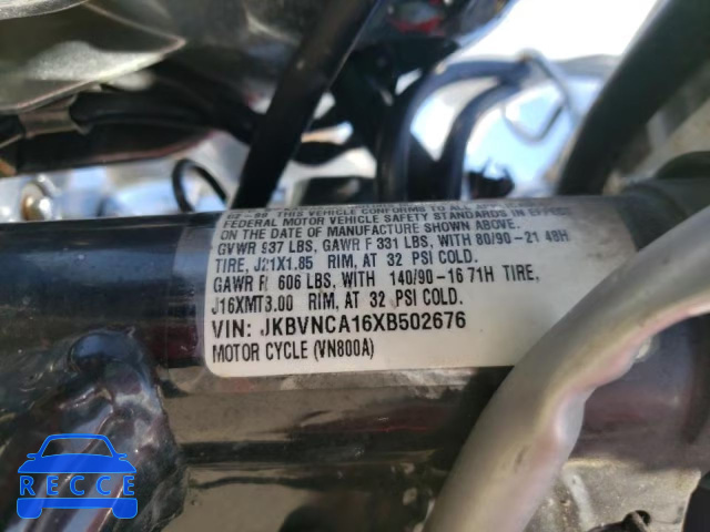 1999 KAWASAKI VN800 JKBVNCA16XB502676 зображення 9